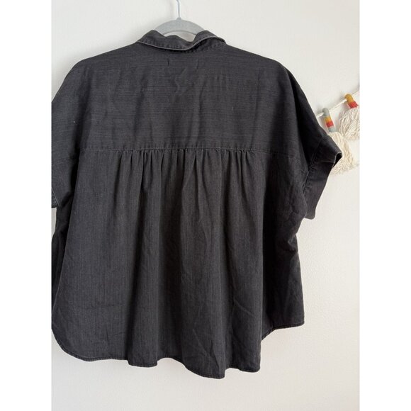 Madewell Denim Hilltop Button Front Shirt In Lunar Wash Boxy Relaxed Fit NWT XL - Picture 8 of 10